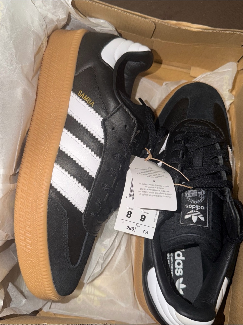 Adidas Samba XLG men's Shoes White Black Gum IE1379 leather new style Sz 8 Men